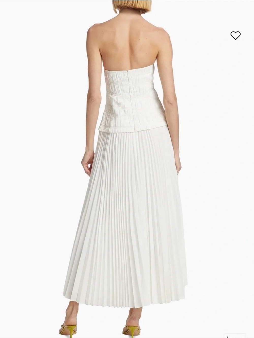 Acler White Strapless Pleated Maxi Dress